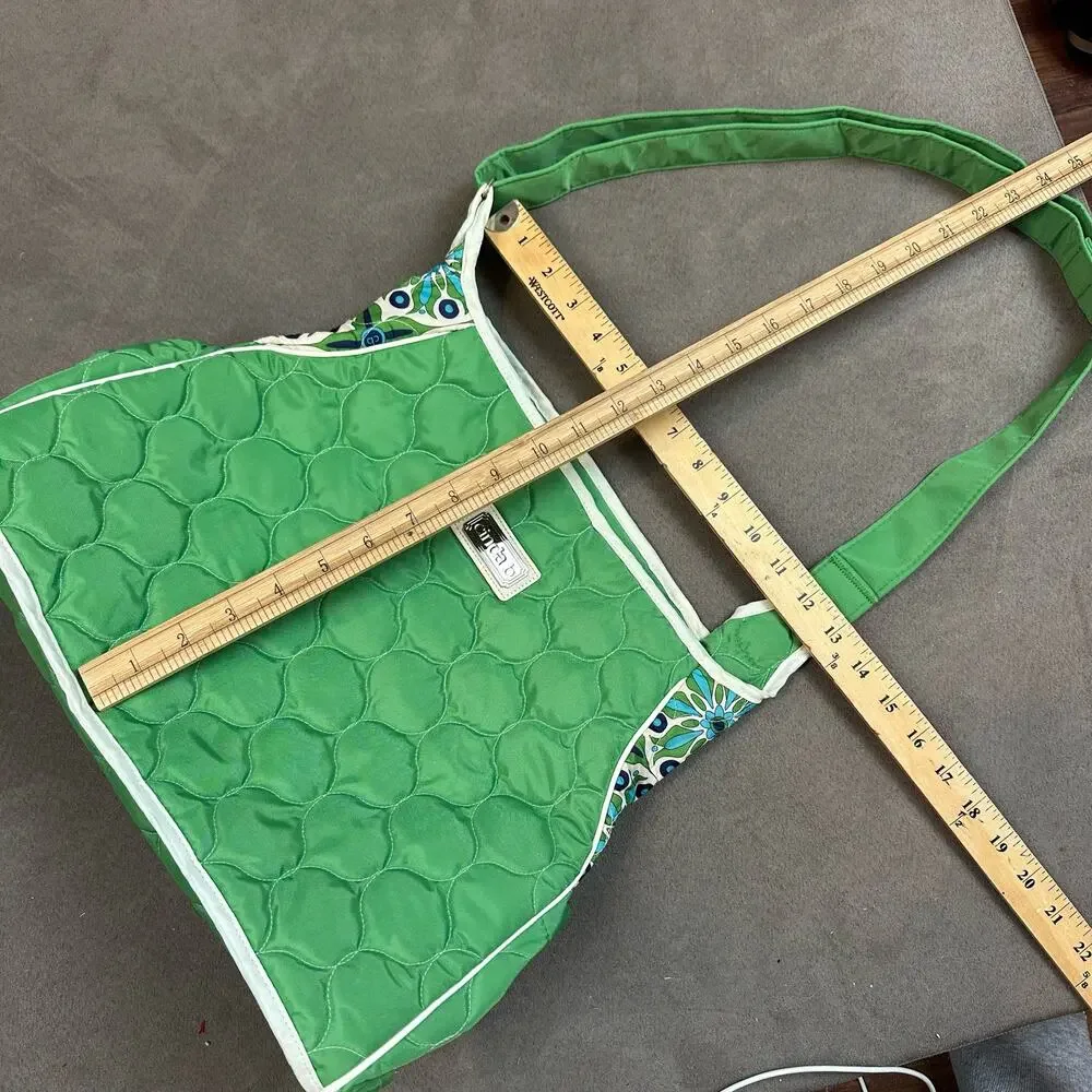 Cinda B Green Quilted Tote Diaper Bag Purse Verde Bonita Baby Changing Pad